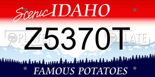 Z5370T Idaho License Plate