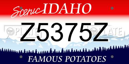 Z5375Z Idaho License Plate