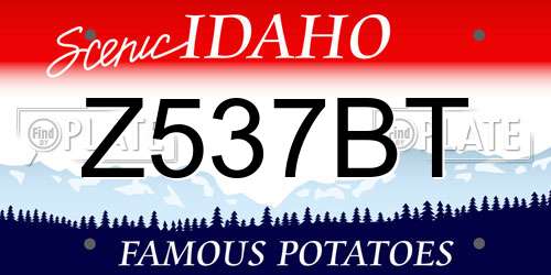Z537BT Idaho License Plate