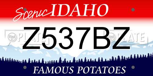 Z537BZ Idaho License Plate