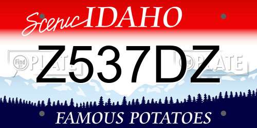 Z537DZ Idaho License Plate