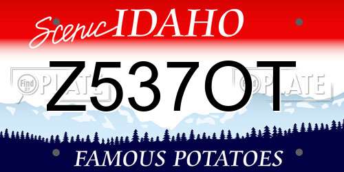 Z537OT Idaho License Plate