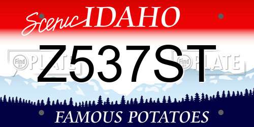Z537ST Idaho License Plate