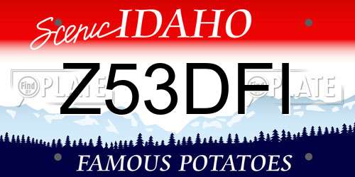 Z53DFI Idaho License Plate