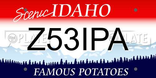 Z53IPA Idaho License Plate