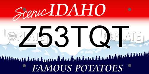 Z53TQT Idaho License Plate