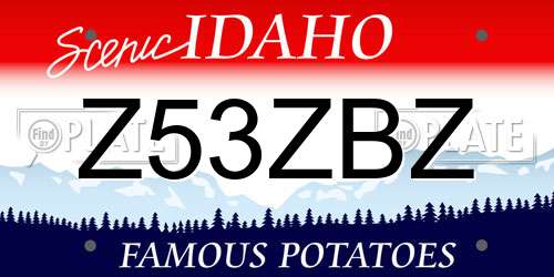 Z53ZBZ Idaho License Plate