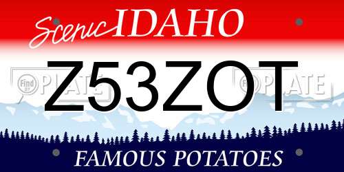 Z53ZOT Idaho License Plate