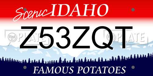 Z53ZQT Idaho License Plate