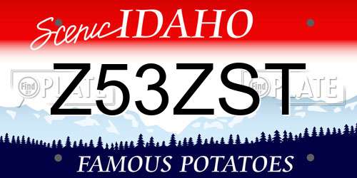Z53ZST Idaho License Plate