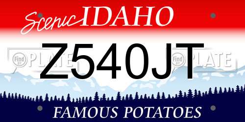 Z540JT Idaho License Plate