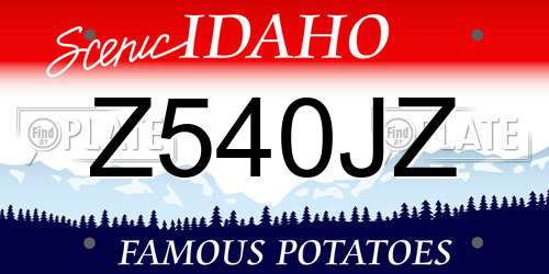 Z540JZ Idaho License Plate