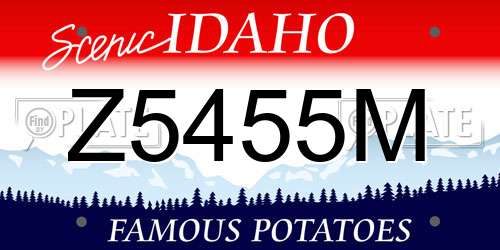 Z5455M Idaho License Plate