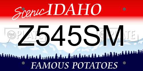 Z545SM Idaho License Plate