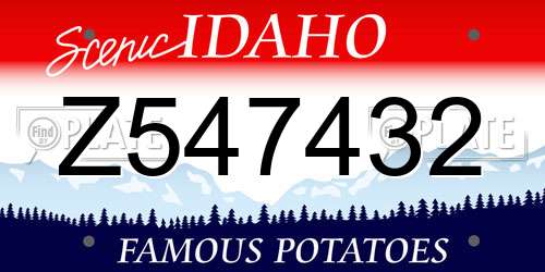 Z547432 Idaho License Plate