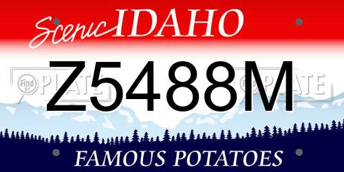 Z5488M Idaho License Plate