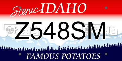 Z548SM Idaho License Plate