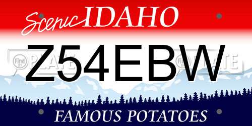 Z54EBW Idaho License Plate