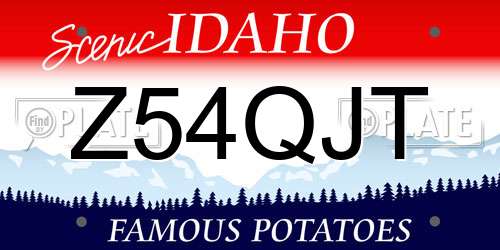 Z54QJT Idaho License Plate