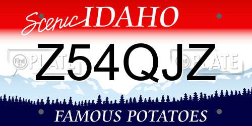 Z54QJZ Idaho License Plate