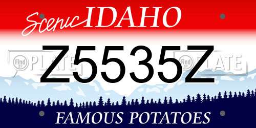 Z5535Z Idaho License Plate