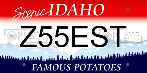 Z55EST Idaho License Plate