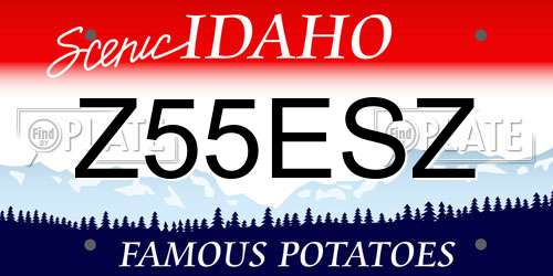 Z55ESZ Idaho License Plate