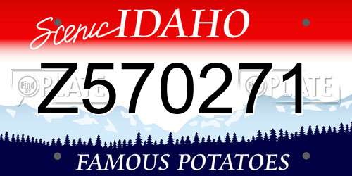Z570271 Idaho License Plate