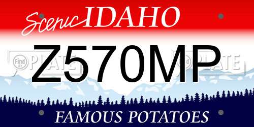 Z570MP Idaho License Plate