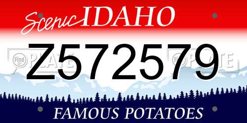 Z572579 Idaho License Plate