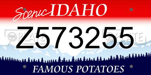 Z573255 Idaho License Plate