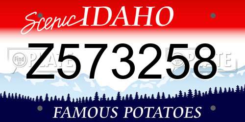 Z573258 Idaho License Plate