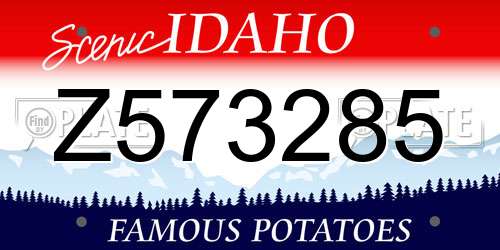 Z573285 Idaho License Plate