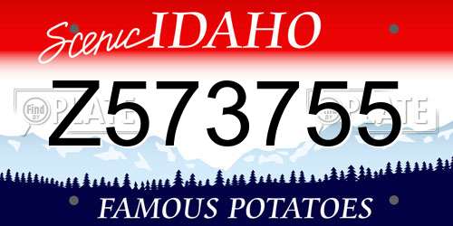 Z573755 Idaho License Plate
