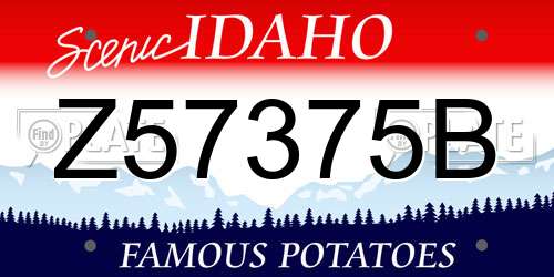 Z57375B Idaho License Plate