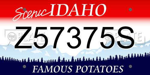 Z57375S Idaho License Plate