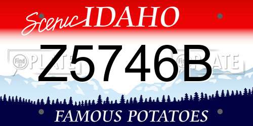 Z5746B Idaho License Plate