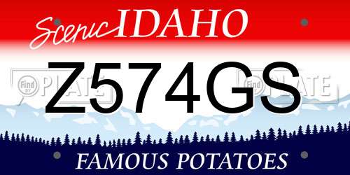 Z574GS Idaho License Plate