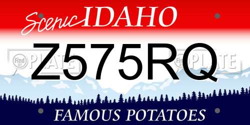 Z575RQ Idaho License Plate