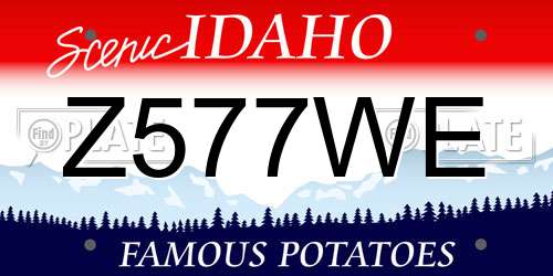Z577WE Idaho License Plate