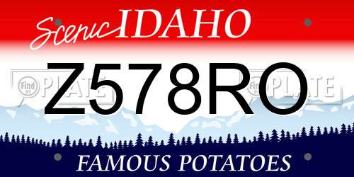 Z578RO Idaho License Plate