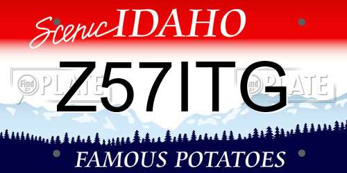Z57ITG Idaho License Plate