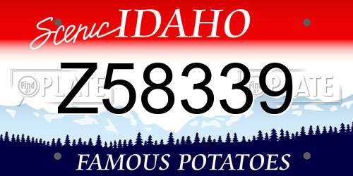 Z58339 Idaho License Plate