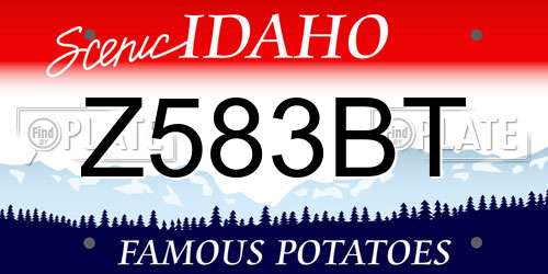 Z583BT Idaho License Plate