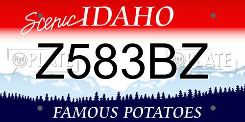 Z583BZ Idaho License Plate
