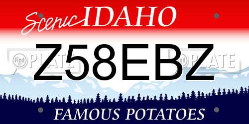 Z58EBZ Idaho License Plate