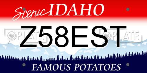 Z58EST Idaho License Plate