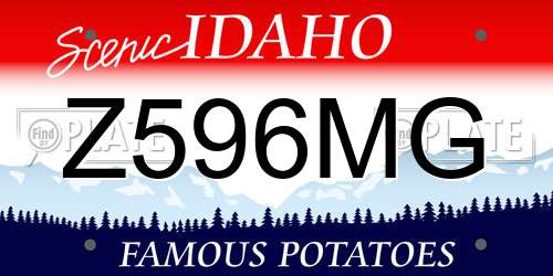 Z596MG Idaho License Plate