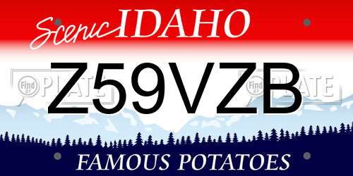 Z59VZB Idaho License Plate
