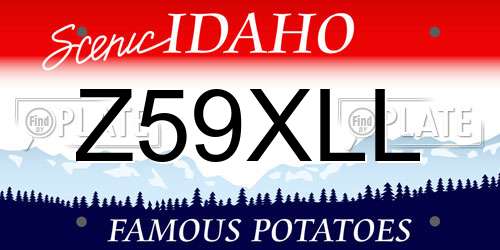 Z59XLL Idaho License Plate